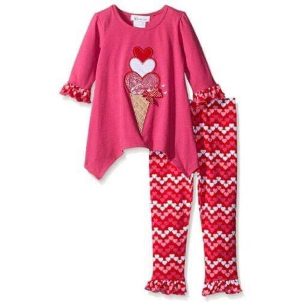 Girls Valentine's Tunic Leggings 12M 24M 2T New